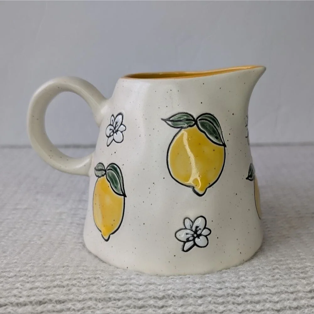 Lemon Bloom Ceramic Creamer By Inhomestylez